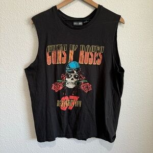 Guns N' Roses Adult Large Destruction Graphic Muscle Tank Black 90's Grunge Boho